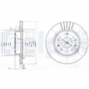 Disc frana DELPHI BG3702C LAND ROVER FREELANDER I Soft Top (L314) 1,951 cmc (204D3(M47D20) diesel 112 DELPHI BG3702C