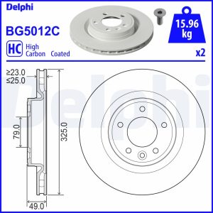Disc frana DELPHI BG5012C LAND ROVER RANGE ROVER IV (L405) 2,993 cmc (306DT(TDV6) diesel 292 DELPHI BG5012C