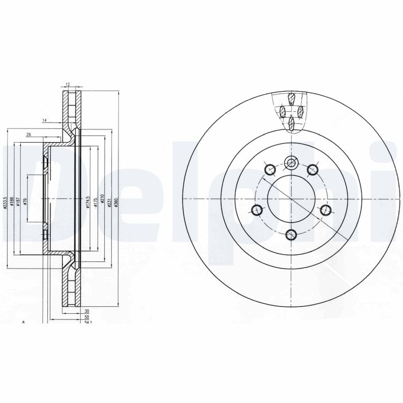 Disc frana DELPHI BG9007C LAND ROVER RANGE ROVER SPORT I (L320) 3,628 cmc (368DT(LION) diesel 272 DELPHI BG9007C