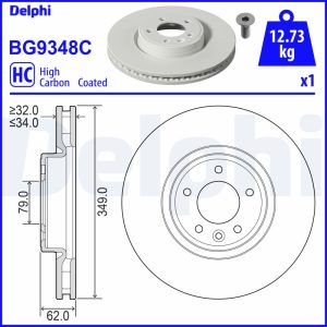 Disc frana DELPHI BG9348C LAND ROVER DISCOVERY V (L462) 1,997 cmc (PT204(AJ20P4) benzina 300 DELPHI BG9348C
