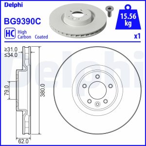 Disc frana DELPHI BG9390C LAND ROVER DEFENDER Station Wagon (L663) 2,997 cmc (DT306(AJ20D6) Diesel/electro 249 DELPHI BG9390C