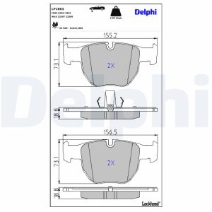Set placute frana DELPHI LP1863 LAND ROVER RANGE ROVER III (L322) 3,628 cmc (368DT(LION) diesel 272 DELPHI LP1863