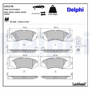 Set placute frana DELPHI LP2176 LAND ROVER DISCOVERY SPORT (L550) 1,999 cmc (204DTD(AJ20D4) diesel 150 DELPHI LP2176
