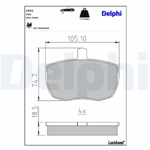 Set placute frana DELPHI LP41 LAND ROVER DEFENDER Station Wagon (L316, L315) 2,495 cmc (14 P, 14 P, 15 P, 10 P) diesel 122 DELPHI LP41