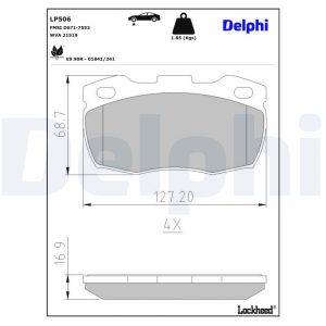 Set placute frana DELPHI LP506 LAND ROVER DEFENDER Cabrio (L316) 2,198 cmc (DT224(PUMA) diesel 122 DELPHI LP506