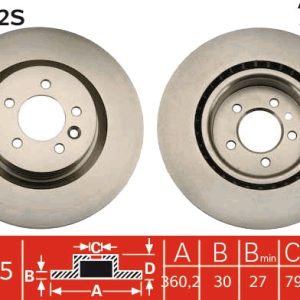 Disc frana TRW DF4792S LAND ROVER RANGE ROVER SPORT I (L320) 3,628 cmc (368DT(LION) diesel 272 TRW DF4792S