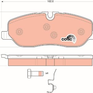 Set placute frana TRW GDB1631 LAND ROVER DISCOVERY III (L319) 4,009 cmc (406PN(COLOGNE V6) benzina 218 TRW GDB1631