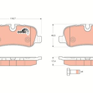 Set placute frana TRW GDB1632 LAND ROVER RANGE ROVER SPORT I (L320) 4,394 cmc (448PN(AJV8) benzina 299 TRW GDB1632