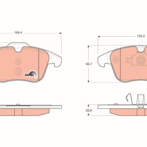Set placute frana TRW GDB1683 LAND ROVER FREELANDER 2 (L359) 2,179 cmc (DW12BTED4, 224DT(DW12BTED4) diesel 150 TRW GDB1683