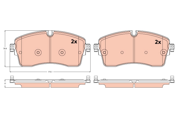 Set placute frana TRW GDB2255 LAND ROVER DISCOVERY V (L462) 2,993 cmc (306DT(TDV6) diesel 211 TRW GDB2255