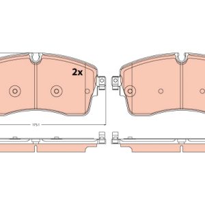 Set placute frana TRW GDB2255 LAND ROVER RANGE ROVER SPORT II (L494) 2,997 cmc (DT306(AJ20D6) Diesel/electro 249 TRW GDB2255