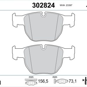 Set placute frana VALEO 302824 LAND ROVER RANGE ROVER III (L322) 4,394 cmc (448PN(AJV8) benzina 306 VALEO 302824