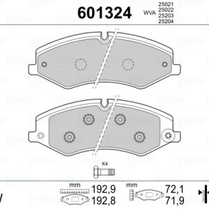 Set placute frana VALEO 601324 LAND ROVER DISCOVERY V VAN (L462) 2,993 cmc (306DT(TDV6) diesel 306 VALEO 601324