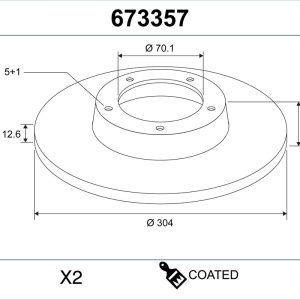 Disc frana VALEO 673357 LAND ROVER RANGE ROVER III (L322) 3,628 cmc (368DT(LION) diesel 272 VALEO 673357