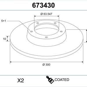 Disc frana VALEO 673430 LAND ROVER DISCOVERY SPORT (L550) 1,999 cmc (204DTD(AJ20D4) diesel 150 VALEO 673430