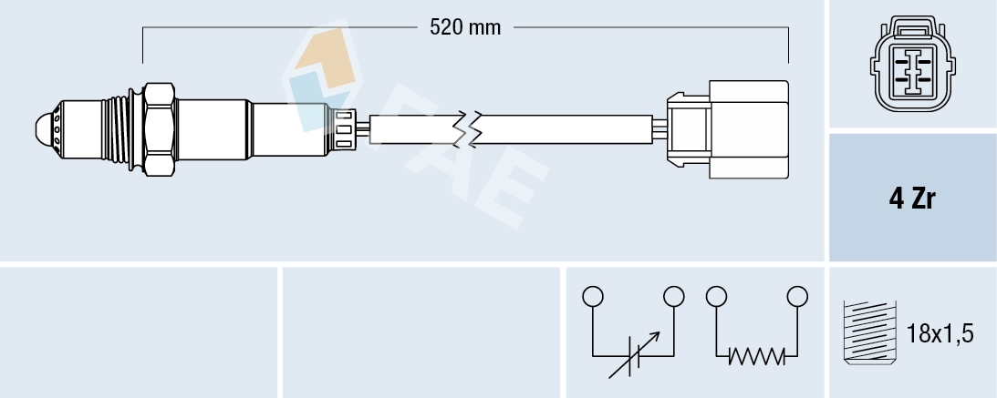Sonda Lambda FAE 77318 LAND ROVER RANGE ROVER II (P38A) 4,553 cmc (46 D) benzina 224 FAE 77318