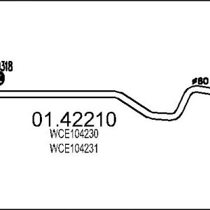 Racord evacuare MTS 01.42210 LAND ROVER FREELANDER I (L314) 1,994 cmc (20 T2N) diesel 98 MTS 01.42210