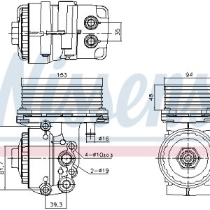 Radiator ulei motor NISSENS 91327 LAND ROVER DEFENDER Cabrio (L316) 2,402 cmc (DT244(PUMA) diesel 122 NISSENS 91327