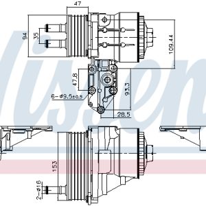 Radiator ulei motor NISSENS 91328 LAND ROVER DEFENDER Station Wagon (L316, L315) 2,402 cmc (DT244(PUMA) diesel 122 NISSENS 91328