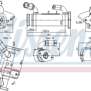 Radiator recirculare gaze de esapament NISSENS 989474 LAND ROVER RANGE ROVER SPORT I (L320) 3,628 cmc (368DT(LION) diesel 272 NISSENS 989474