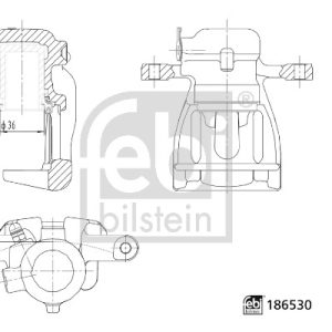 Etrier frana FEBI BILSTEIN 186530 LAND ROVER FREELANDER 2 (L359) 2,179 cmc (224DT(DW12BTED4) diesel 156 FEBI BILSTEIN 186530