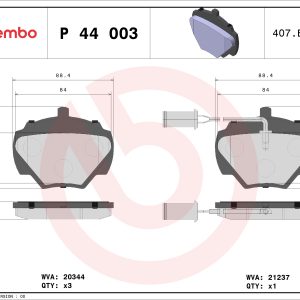 Set placute frana BREMBO P 44 003 LAND ROVER RANGE ROVER I 2,498 cmc (95 A) diesel 121 BREMBO P 44 003