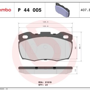 Set placute frana BREMBO P 44 005 LAND ROVER DEFENDER Cabrio (L316) 3,528 cmc (21 G) benzina 117 BREMBO P 44 005