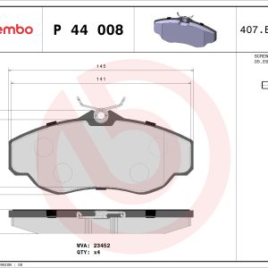 Set placute frana BREMBO P 44 008 LAND ROVER RANGE ROVER II (P38A) 3,947 cmc (42 D) benzina 185 BREMBO P 44 008