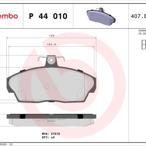 Set placute frana BREMBO P 44 010 LAND ROVER FREELANDER I Soft Top (L314) 1,951 cmc (204D3(M47D20) diesel 112 BREMBO P 44 010