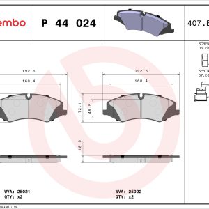 Set placute frana BREMBO P 44 024 LAND ROVER RANGE ROVER IV (L405) 5,000 cmc (508PN(AJ133) benzina 375 BREMBO P 44 024