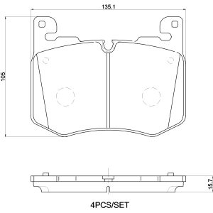 Set placute frana BREMBO P 44 030 LAND ROVER RANGE ROVER VELAR (L560) 5,000 cmc (508PS(AJ133) benzina 551 BREMBO P 44 030