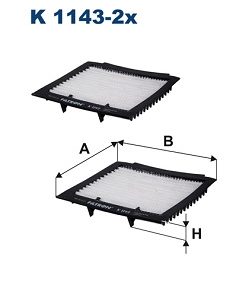 Filtru aer habitaclu FILTRON K 1143-2x LAND ROVER RANGE ROVER II (P38A) 3,947 cmc (42 D) benzina 190 FILTRON K 1143-2x