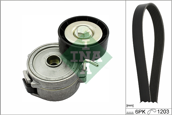 Set curea transmisie cu caneluri INA 529 0357 10 LAND ROVER RANGE ROVER EVOQUE (L538) 2,179 cmc (224DT(DW12BTED4) diesel 150 INA 529 0357 10