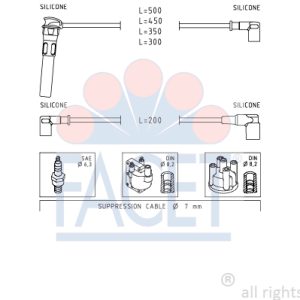 Set cablaj aprindere FACET 4.9900 LAND ROVER FREELANDER I (L314) 1,796 cmc (18 K4F) benzina 120 FACET 4.9900