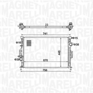 Radiator racire motor MAGNETI MARELLI 350213157700 LAND ROVER RANGE ROVER EVOQUE VAN (L538) 2,179 cmc (224DT(DW12BTED4) diesel 150 MAGNETI MARELLI 350213157700