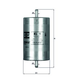 Filtru combustibil MAHLE ORIGINAL KL 9 LAND ROVER RANGE ROVER I 3,528 cmc (24 D, 25 D) benzina 163 MAHLE ORIGINAL KL 9