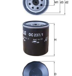 Filtru ulei MAHLE ORIGINAL OC 237/1 LAND ROVER FREELANDER I (L314) 1,796 cmc (18 K4F) benzina 117 MAHLE ORIGINAL OC 237/1