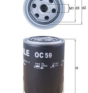 Filtru ulei MAHLE ORIGINAL OC 59 LAND ROVER DISCOVERY I (LJ) 3,528 cmc (27G) benzina 114 MAHLE ORIGINAL OC 59