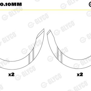 Saiba distantier arbore cotit GLYCO A214/4 0.10mm LAND ROVER FREELANDER 2 (L359) 2,179 cmc (DW12BTED4, 224DT(DW12BTED4) diesel 150 GLYCO A214/4 0.10mm