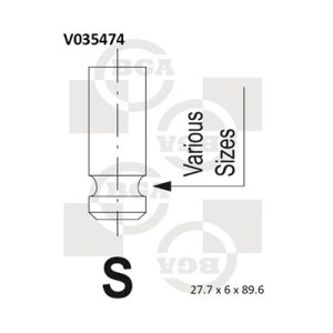 Supapa admisie BGA V035474 LAND ROVER FREELANDER I (L314) 1,796 cmc (18 K4F) benzina 120 BGA V035474