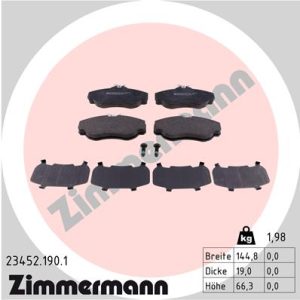 Set placute frana ZIMMERMANN 23452.190.1 LAND ROVER DISCOVERY II (L318) 3,947 cmc (35 D, 56 D, 94 D) benzina 185 ZIMMERMANN 23452.190.1