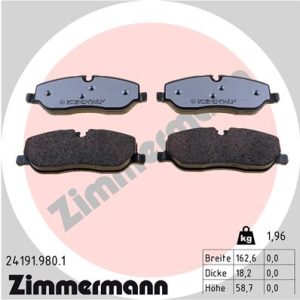 Set placute frana ZIMMERMANN 24191.980.1 LAND ROVER RANGE ROVER III (L322) 4,398 cmc (M62 B44) benzina 286 ZIMMERMANN 24191.980.1