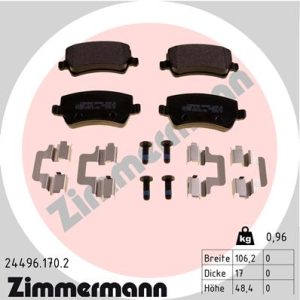 Set placute frana ZIMMERMANN 24496.170.2 LAND ROVER FREELANDER 2 (L359) 1,999 cmc (204PT(GTDI) benzina 241 ZIMMERMANN 24496.170.2