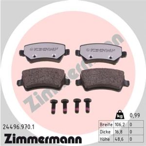 Set placute frana ZIMMERMANN 24496.970.1 LAND ROVER RANGE ROVER EVOQUE (L538) 1,999 cmc (204DTD(AJ20D4) diesel 150 ZIMMERMANN 24496.970.1