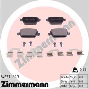 Set placute frana ZIMMERMANN 24537.160.3 LAND ROVER FREELANDER 2 (L359) 2,179 cmc (DW12BTED4, 224DT(DW12BTED4) diesel 150 ZIMMERMANN 24537.160.3