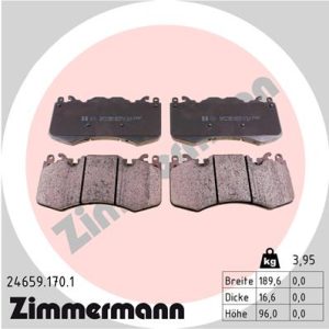 Set placute frana ZIMMERMANN 24659.170.1 LAND ROVER RANGE ROVER IV (L405) 5,000 cmc (508PN(AJ133) benzina 375 ZIMMERMANN 24659.170.1