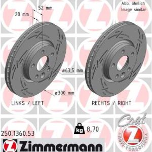 Disc frana ZIMMERMANN 250.1360.53 LAND ROVER FREELANDER 2 (L359) 2,179 cmc (224DT(DW12BTED4) diesel 190 ZIMMERMANN 250.1360.53