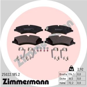 Set placute frana ZIMMERMANN 25022.185.2 LAND ROVER DISCOVERY V (L462) 2,993 cmc (306DT(TDV6) diesel 306 ZIMMERMANN 25022.185.2