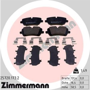 Set placute frana ZIMMERMANN 25720.173.2 LAND ROVER DISCOVERY V (L462) 1,999 cmc (204DTD(AJ20D4) diesel 180 ZIMMERMANN 25720.173.2