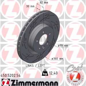 Disc frana ZIMMERMANN 450.5202.54 LAND ROVER RANGE ROVER SPORT I (L320) 4,999 cmc (508PS(AJ133) benzina 506 ZIMMERMANN 450.5202.54